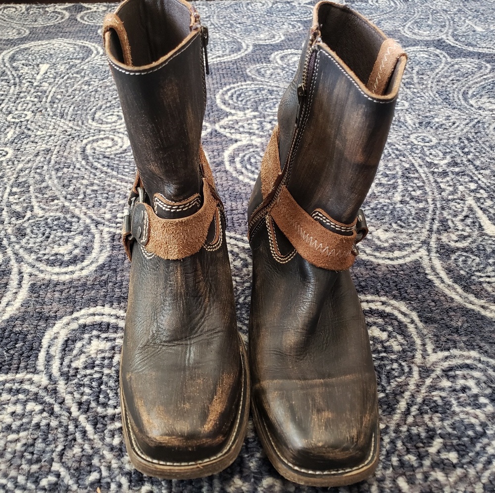Bed Stu Roma Leather Biker Boots Women's 8.5